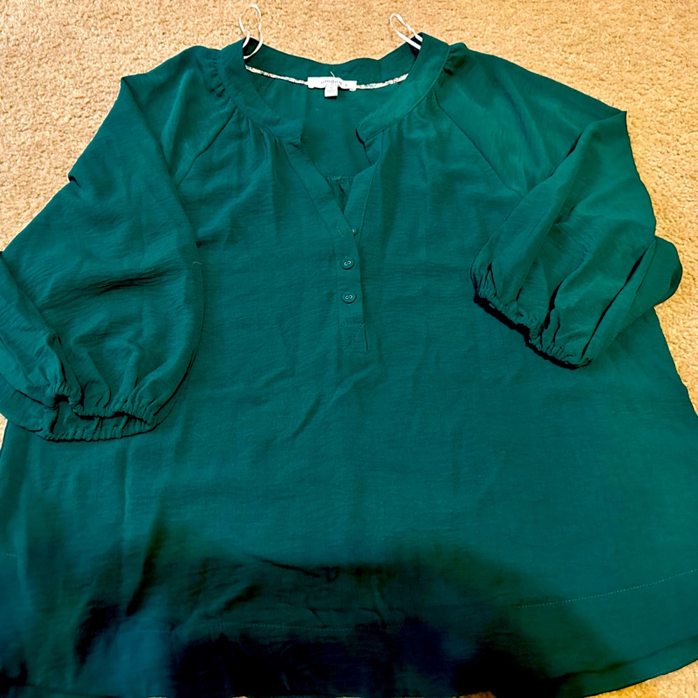 Umgee Emerald Green Peasant Blouse